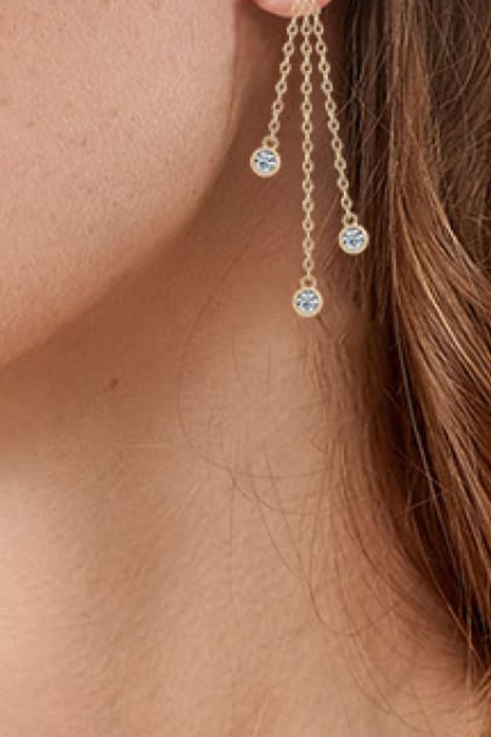 1.2 Carat Moissanite Layered Chain Earrings - KRE Prime Deals