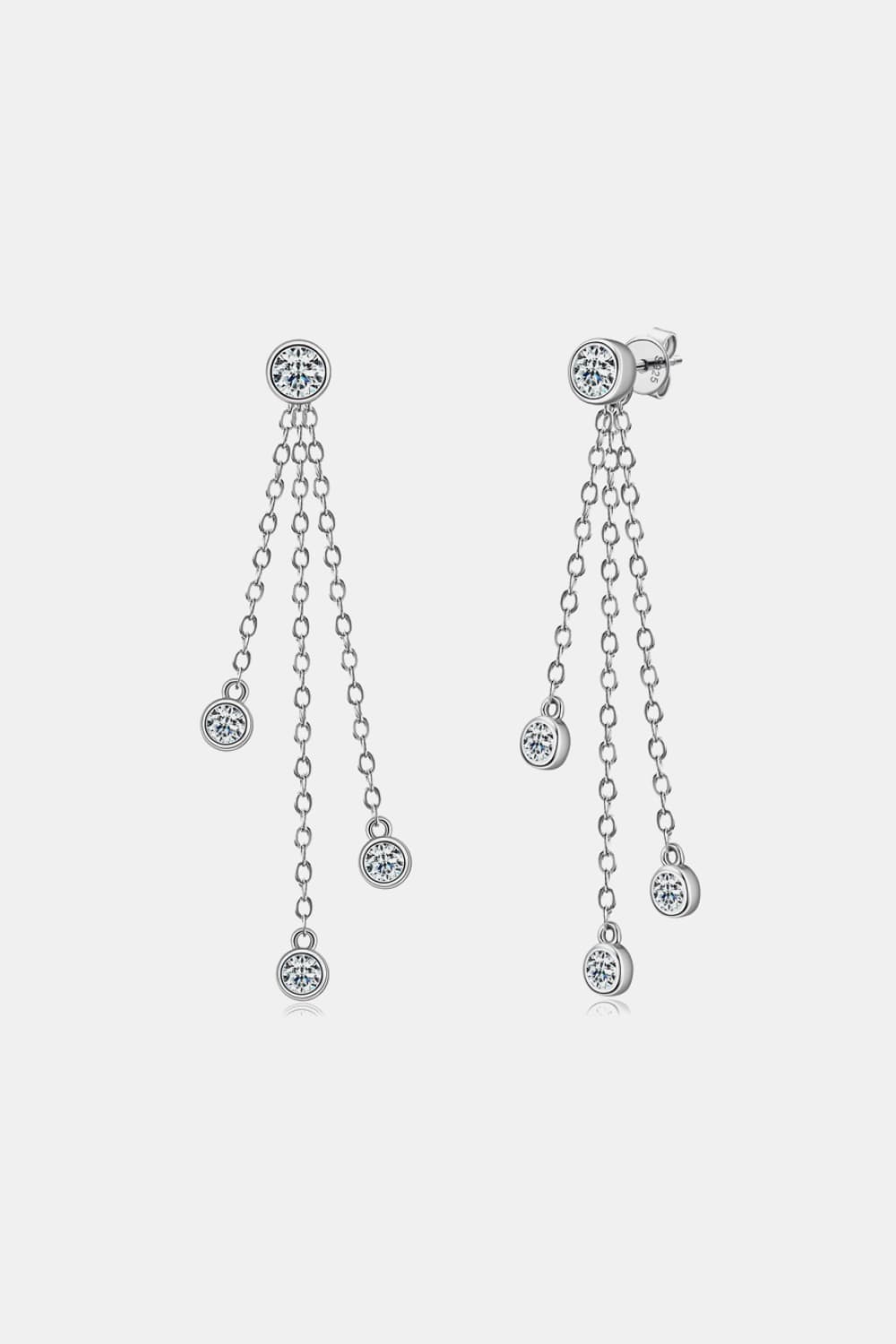 1.2 Carat Moissanite Layered Chain Earrings - KRE Prime Deals