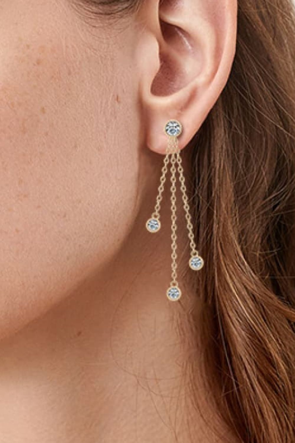 1.2 Carat Moissanite Layered Chain Earrings - KRE Prime Deals