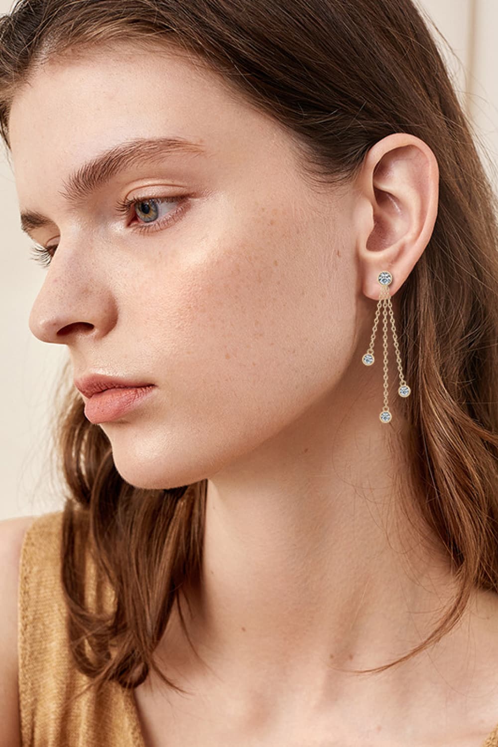 1.2 Carat Moissanite Layered Chain Earrings - KRE Prime Deals