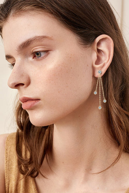 1.2 Carat Moissanite Layered Chain Earrings - KRE Prime Deals