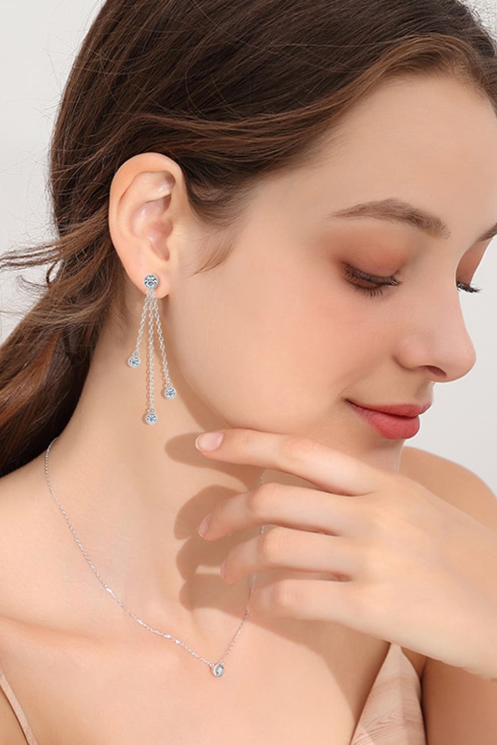 1.2 Carat Moissanite Layered Chain Earrings - KRE Prime Deals
