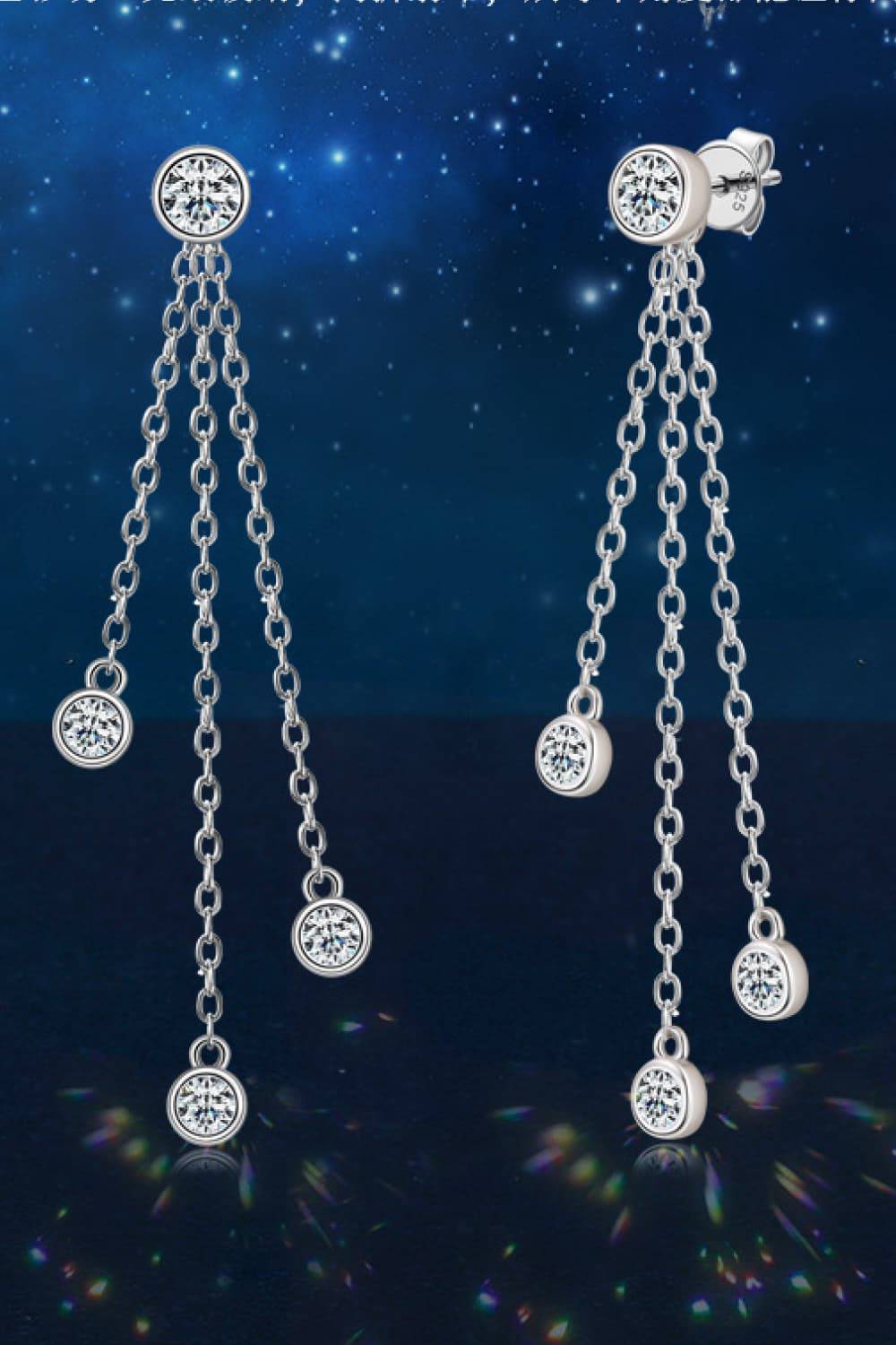1.2 Carat Moissanite Layered Chain Earrings - KRE Prime Deals