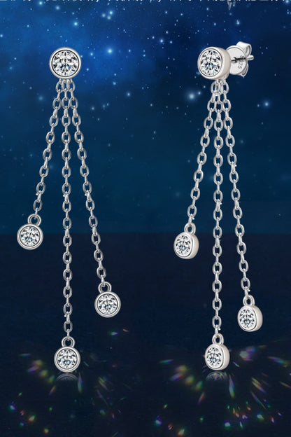1.2 Carat Moissanite Layered Chain Earrings - KRE Prime Deals