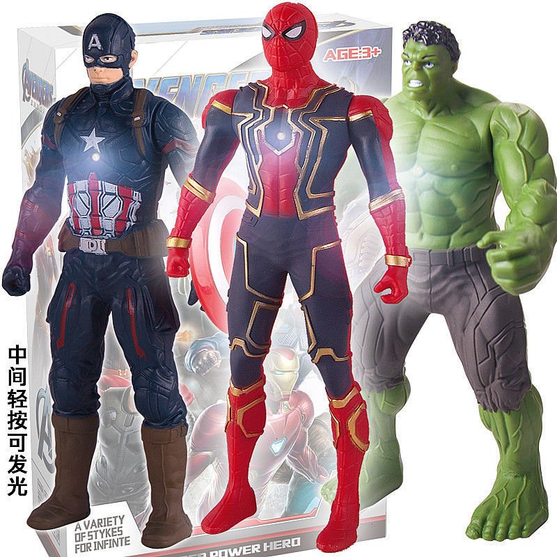 17Cm Marvel Spiderman Hulk Ironman Anime Action Figure Toy Gift Pvc Movable Joints Luminous Doll Collection Model Toys - KRE Prime Deals