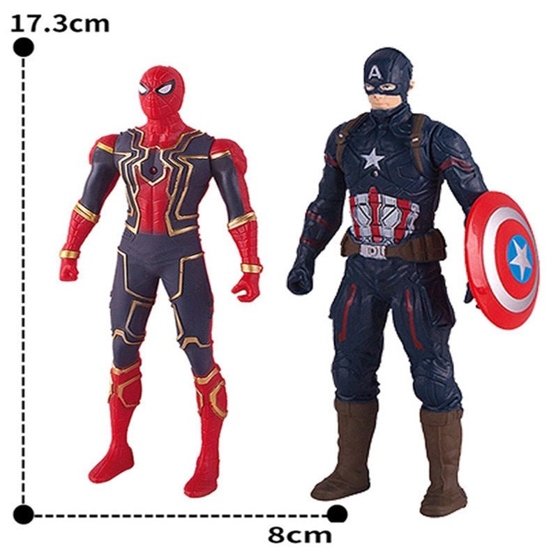 17Cm Marvel Spiderman Hulk Ironman Anime Action Figure Toy Gift Pvc Movable Joints Luminous Doll Collection Model Toys - KRE Prime Deals