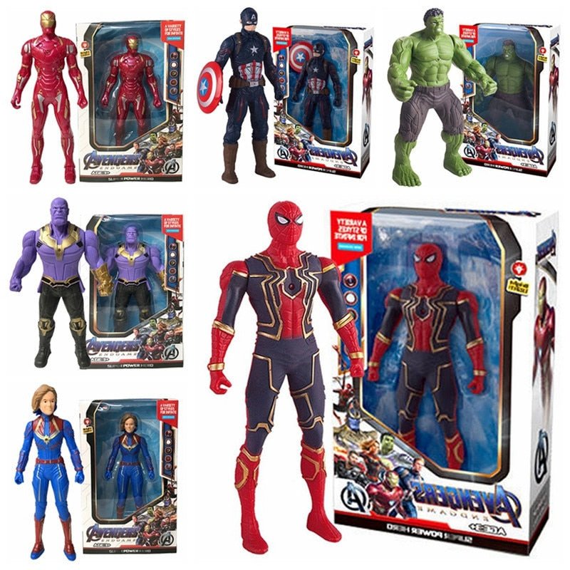 17Cm Marvel Spiderman Hulk Ironman Anime Action Figure Toy Gift Pvc Movable Joints Luminous Doll Collection Model Toys - KRE Prime Deals