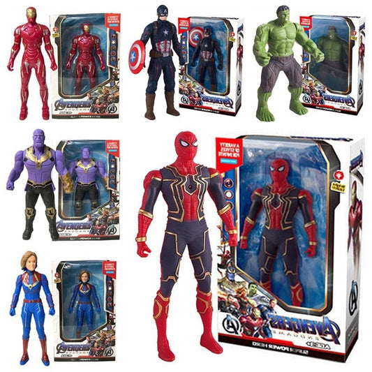 17Cm Marvel Spiderman Hulk Ironman Anime Action Figure Toy Gift Pvc Movable Joints Luminous Doll Collection Model Toys - KRE Prime Deals