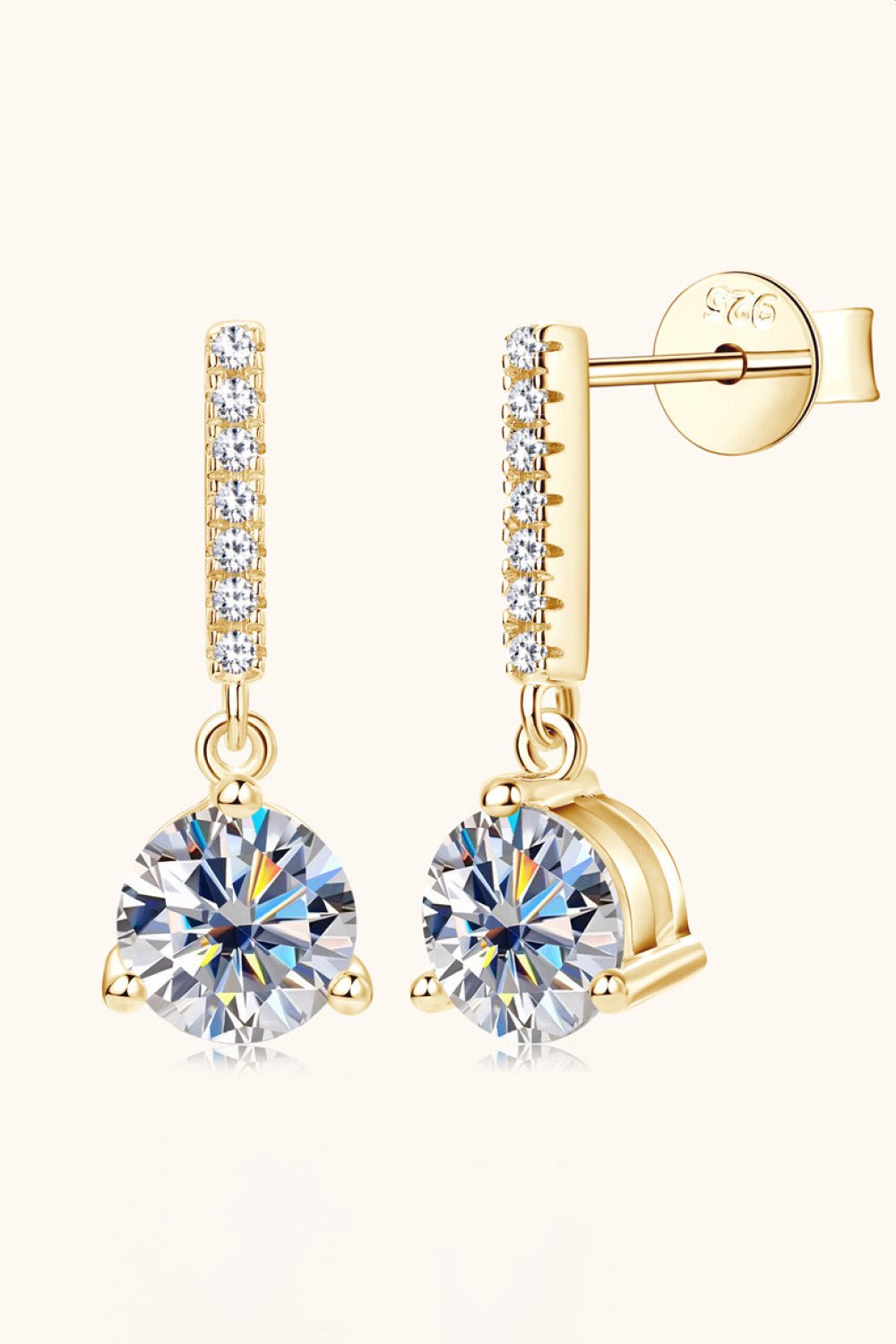 2 Carat Moissanite 925 Sterling Silver Drop Earrings - KRE Prime Deals