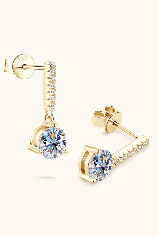 2 Carat Moissanite 925 Sterling Silver Drop Earrings - KRE Prime Deals