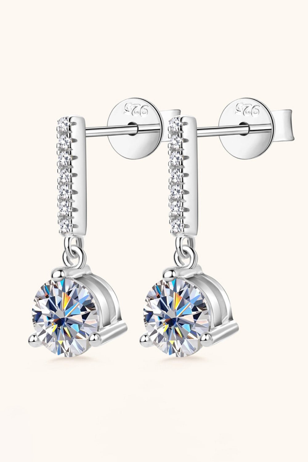 2 Carat Moissanite 925 Sterling Silver Drop Earrings - KRE Prime Deals