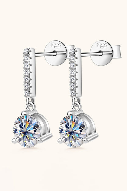 2 Carat Moissanite 925 Sterling Silver Drop Earrings - KRE Prime Deals