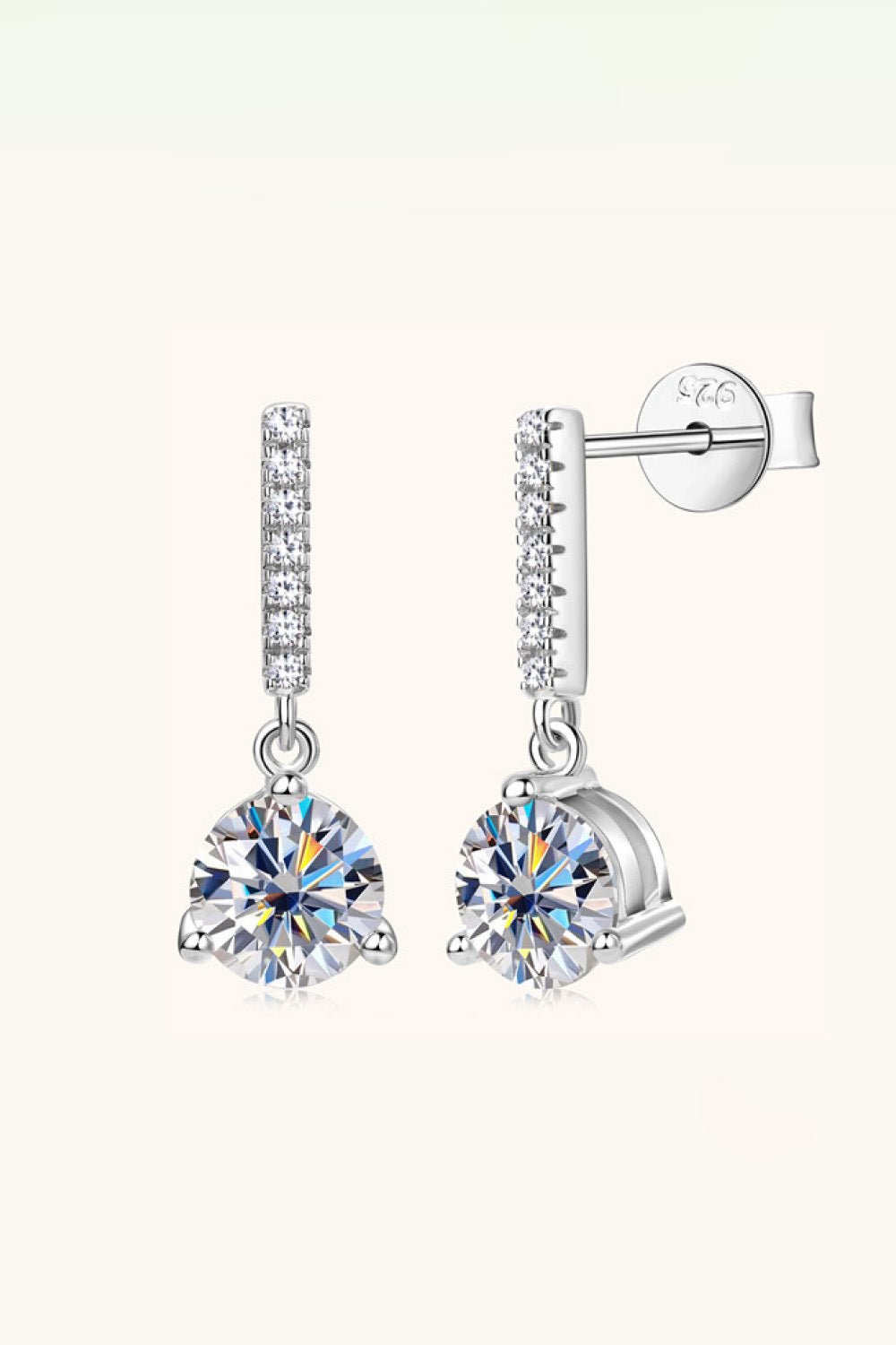 2 Carat Moissanite 925 Sterling Silver Drop Earrings - KRE Prime Deals