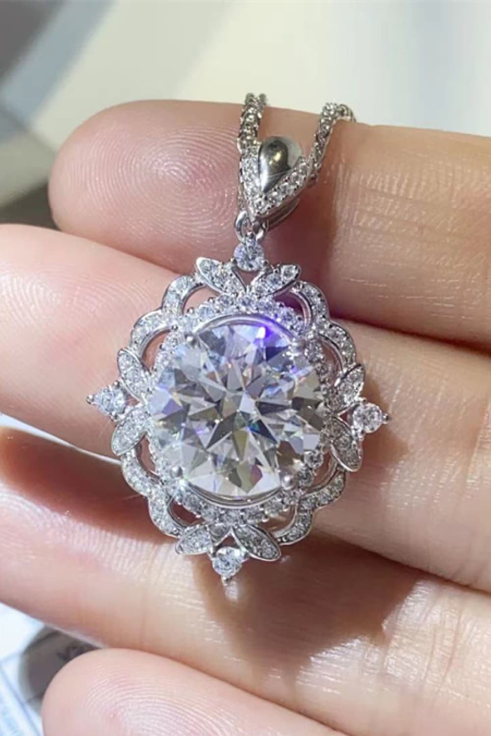 5 Carat Moissanite 925 Sterling Silver Necklace - KRE Prime Deals