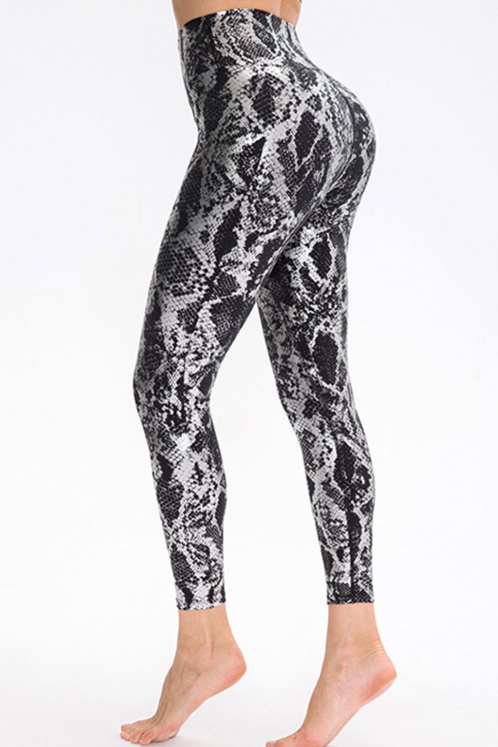 Animal Print Slim Fit Wide Waistband Long Sports Pants - KRE Prime Deals