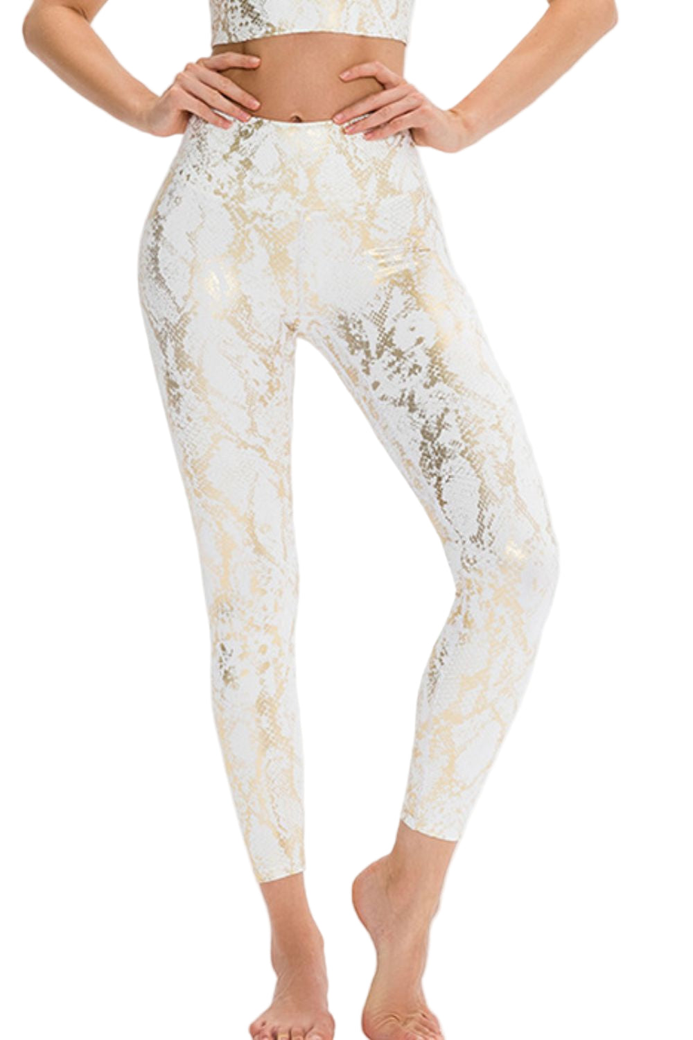 Animal Print Slim Fit Wide Waistband Long Sports Pants - KRE Prime Deals