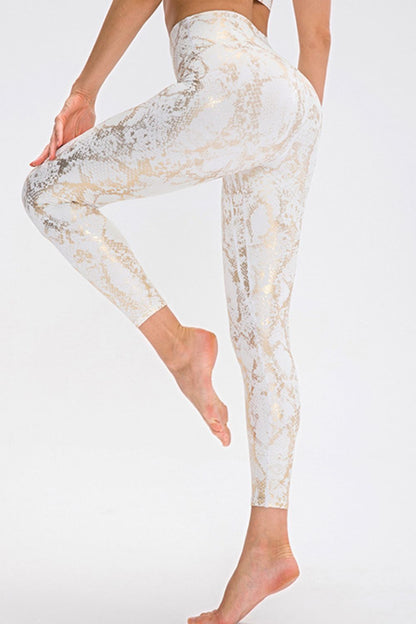 Animal Print Slim Fit Wide Waistband Long Sports Pants - KRE Prime Deals