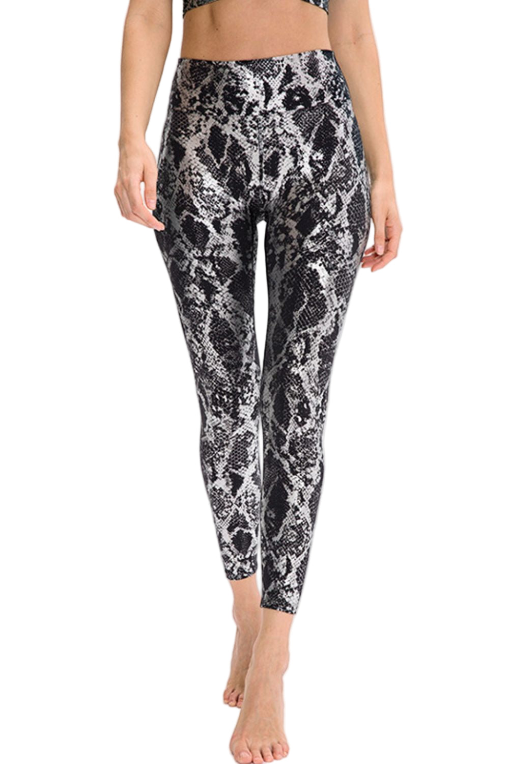 Animal Print Slim Fit Wide Waistband Long Sports Pants - KRE Prime Deals