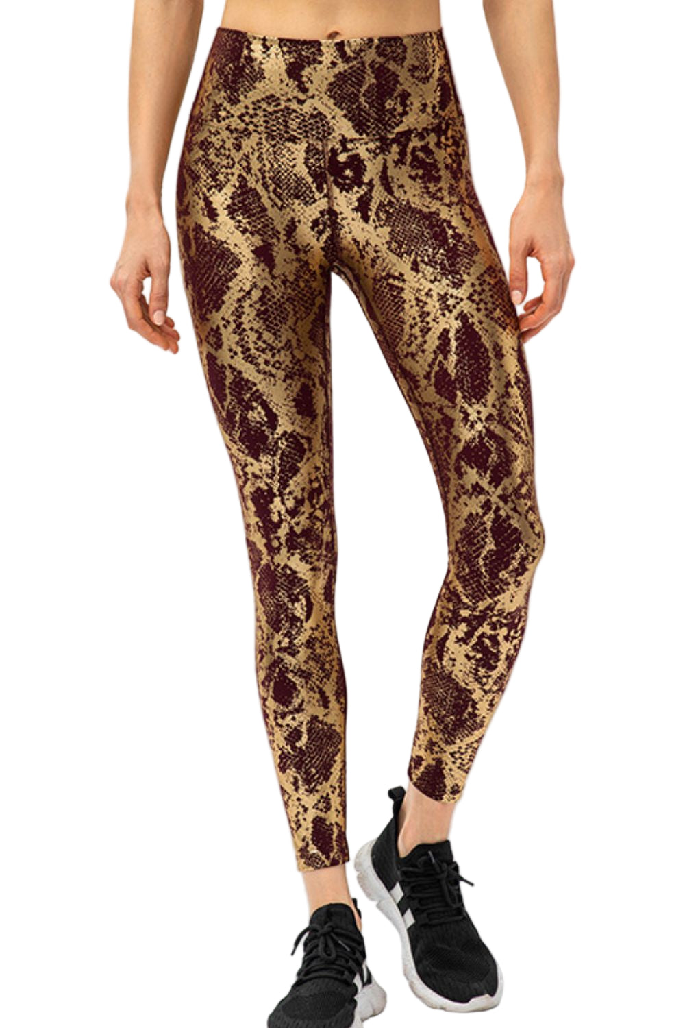 Animal Print Slim Fit Wide Waistband Long Sports Pants - KRE Prime Deals