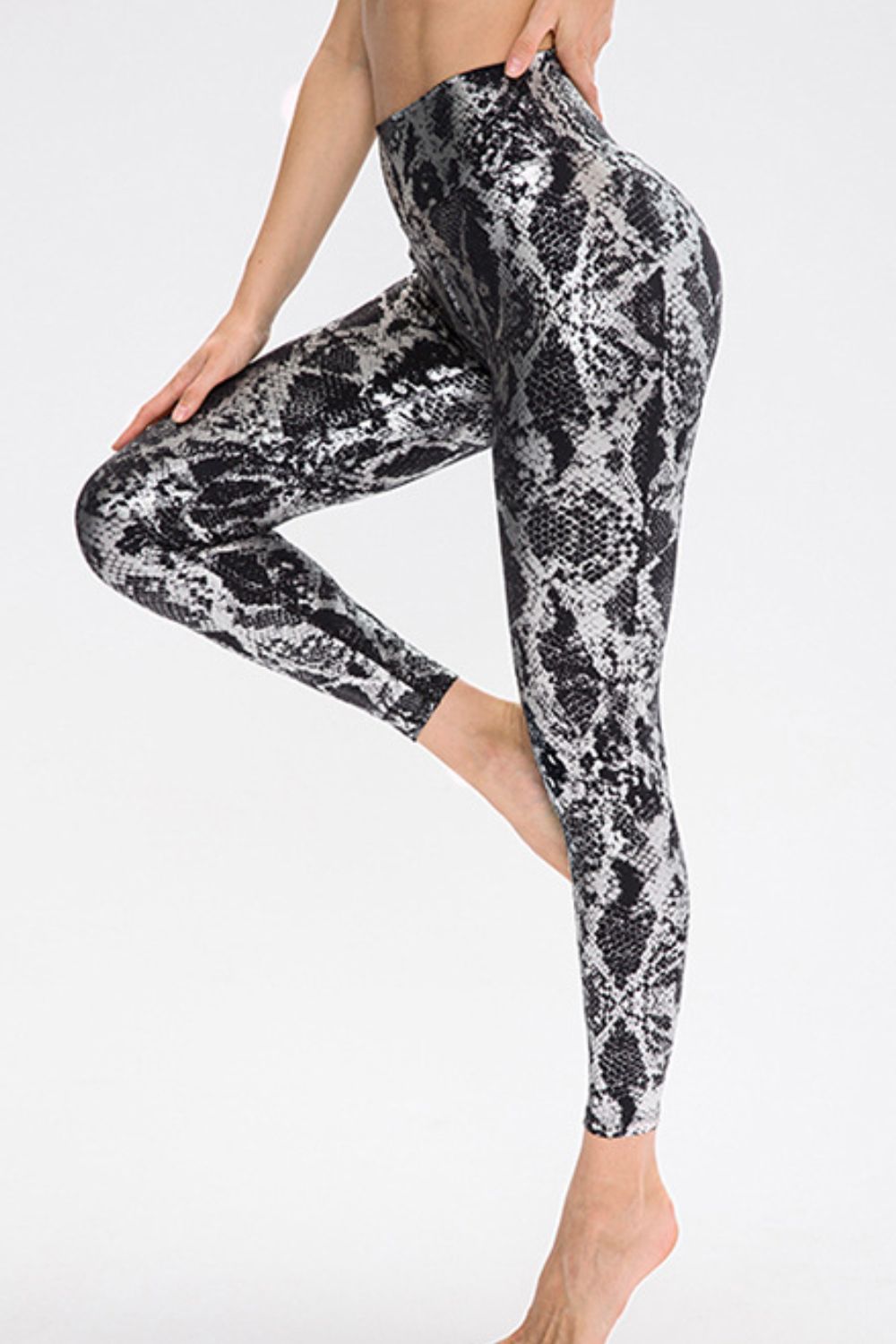 Animal Print Slim Fit Wide Waistband Long Sports Pants - KRE Prime Deals