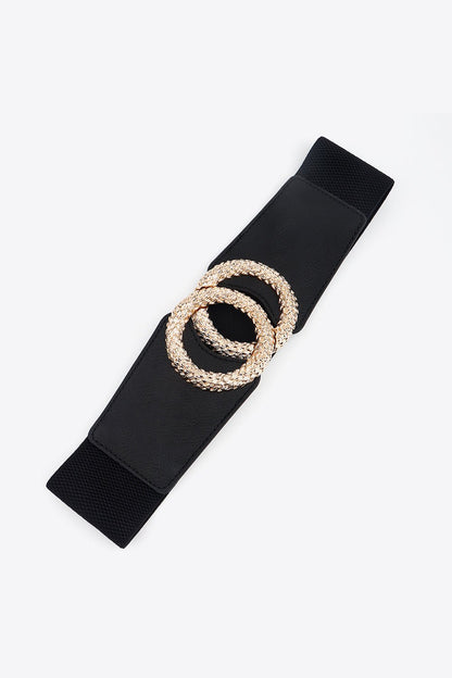Circle Buckle Elastic Wide PU Belt - KRE Prime Deals