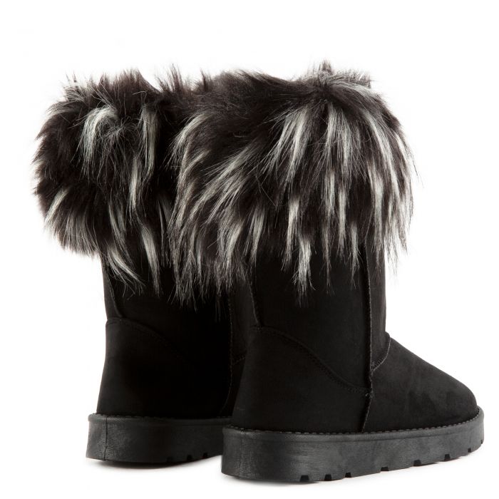 Cute Black Fur Woman Winter/Autumn Boots, JP-FROZEN-55, - KRE Prime