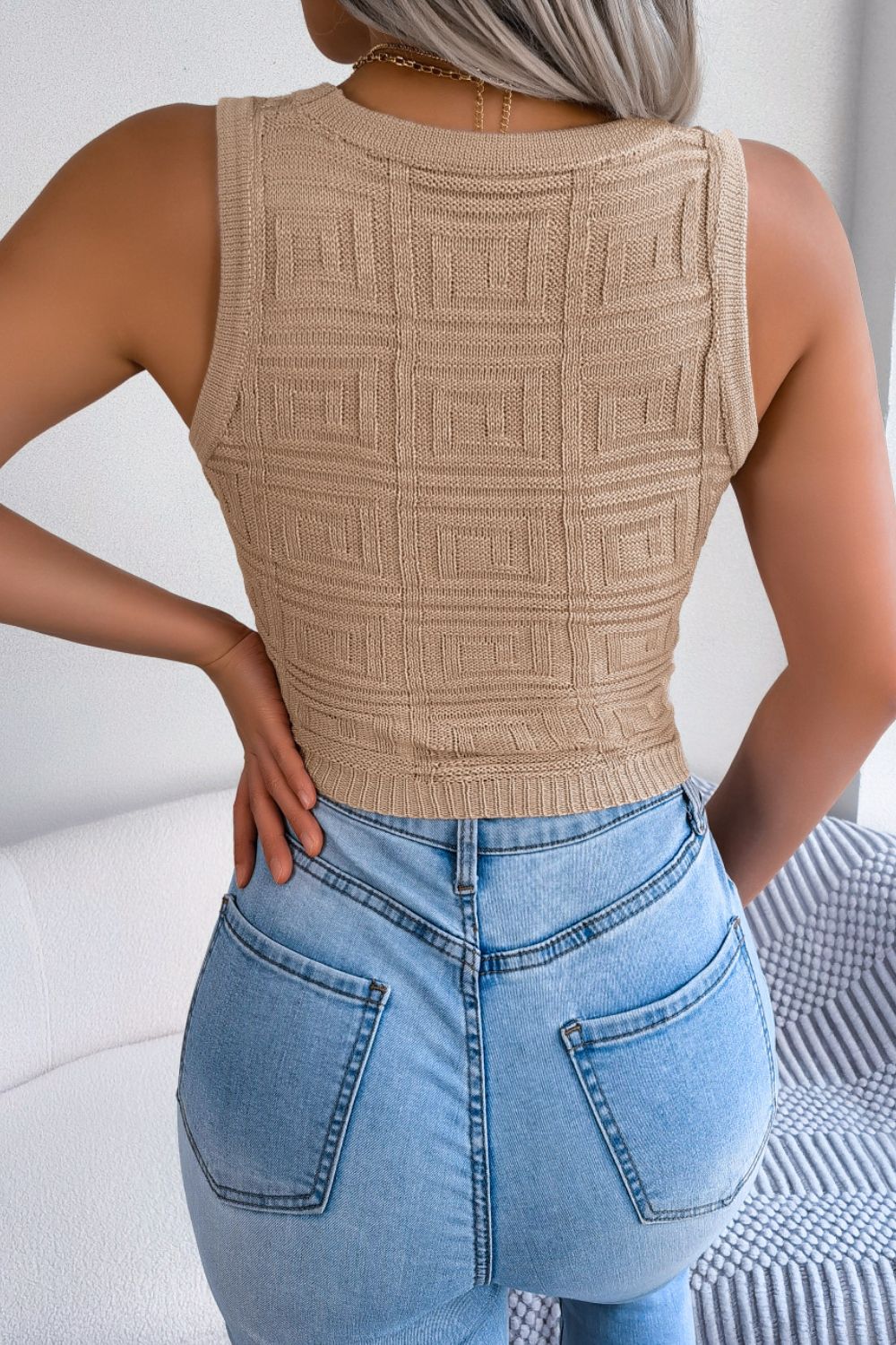 Cutout Sleeveless Knit Top - KRE Prime Deals