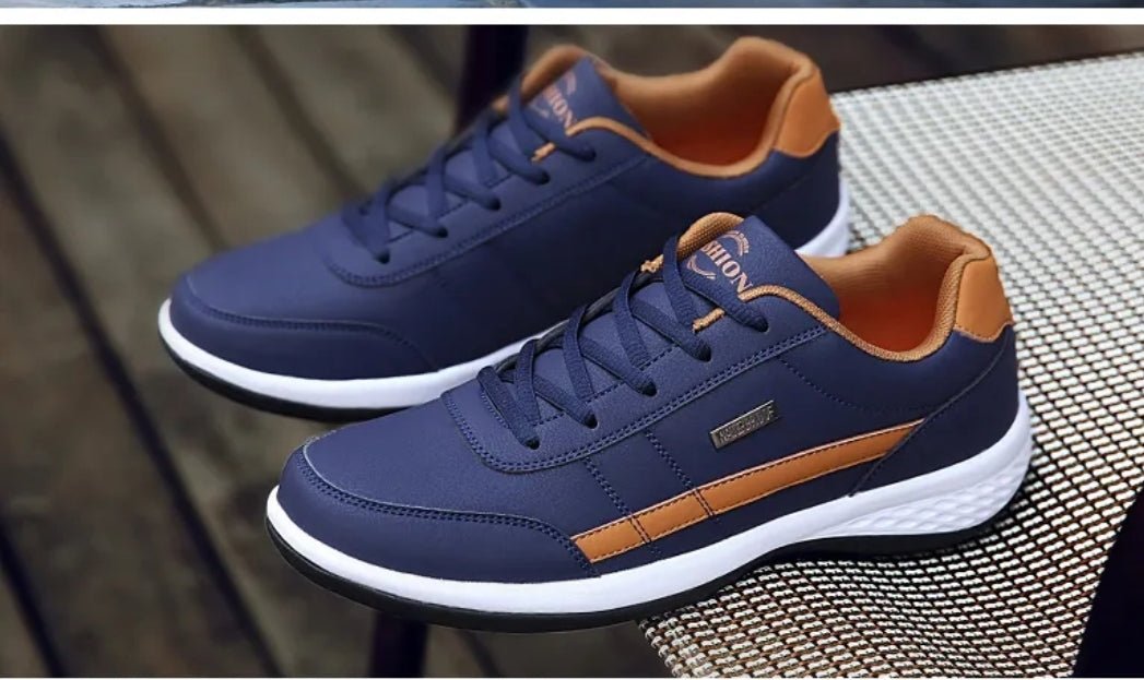KRE Prime Men Leather Casual Italian Breathable Non-slip Sneakers Shoes - KRE Prime