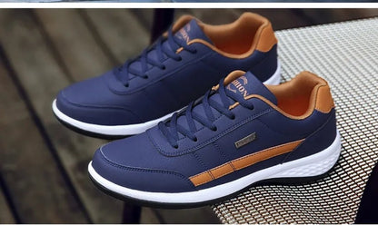 KRE Prime Men Leather Casual Italian Breathable Non-slip Sneakers Shoes - KRE Prime