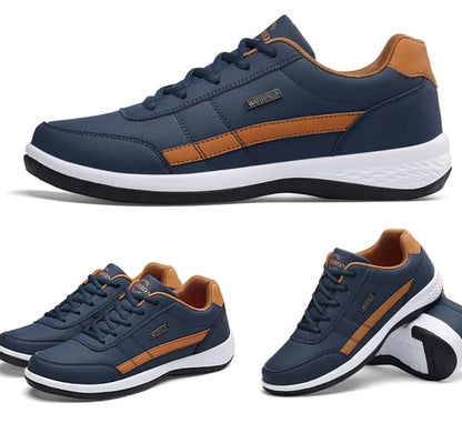 KRE Prime Men Leather Casual Italian Breathable Non-slip Sneakers Shoes - KRE Prime