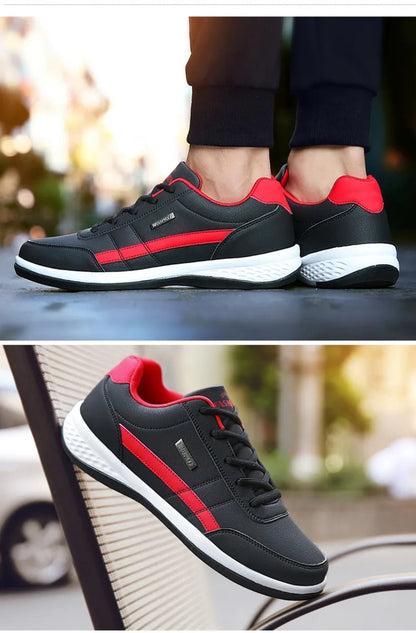 KRE Prime Men Leather Casual Italian Breathable Sneakers Shoes - KRE Prime