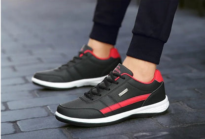 KRE Prime Men Leather Casual Italian Breathable Sneakers Shoes - KRE Prime