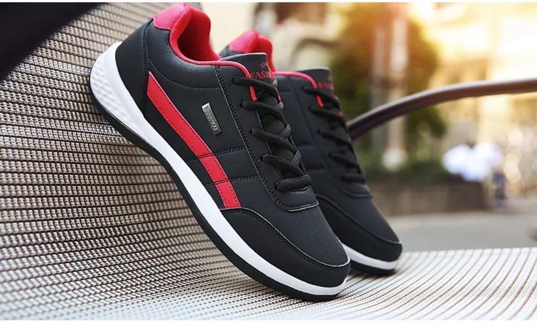 KRE Prime Men Leather Casual Italian Breathable Sneakers Shoes - KRE Prime