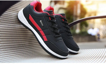KRE Prime Men Leather Casual Italian Breathable Sneakers Shoes - KRE Prime