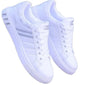 KRE Prime Men Sports Casual Breathable Leather White Flat Sneakers Shoes - KRE Prime