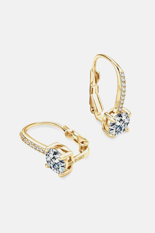 KRE PRIME women’s 2-carat moissanite sterling silver earrings with elegant, sparkling gemstone design