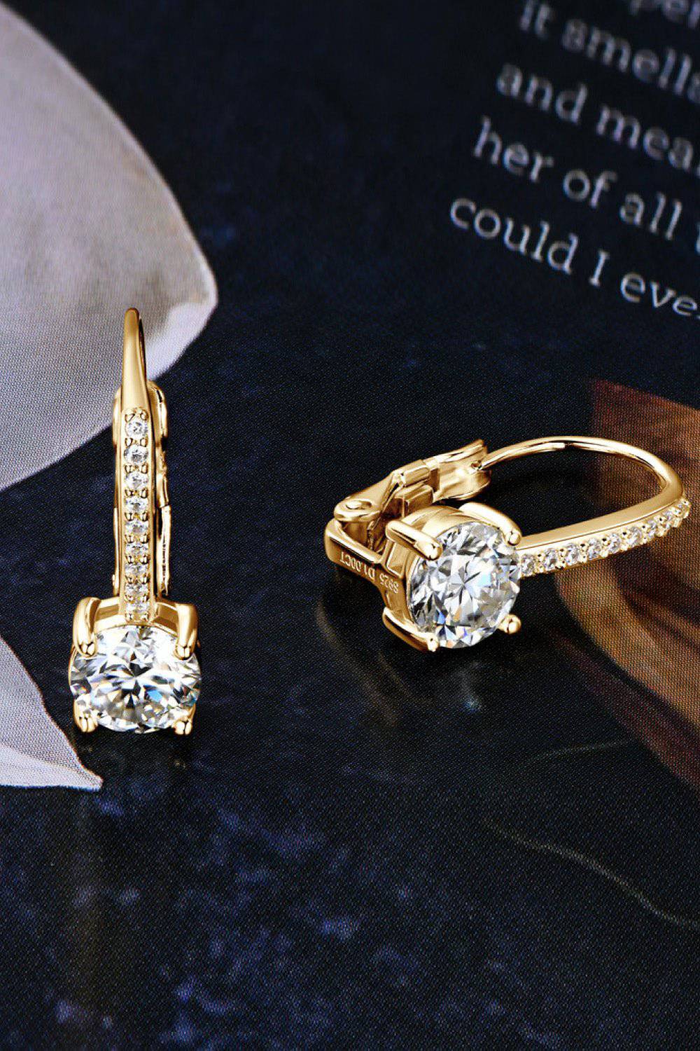 KRE Prime women’s sterling silver earrings with 2-carat moissanite gemstones, elegant and sparkling jewelry for women.