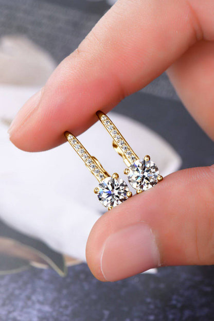 KRE PRIME women’s 2-carat moissanite sterling silver earrings, elegant jewelry with sparkling stones and polished silver finish.