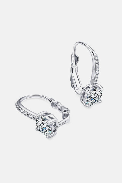 KRE PRIME women’s sterling silver earrings with 2-carat moissanite stones, elegant and sparkling jewelry for women.