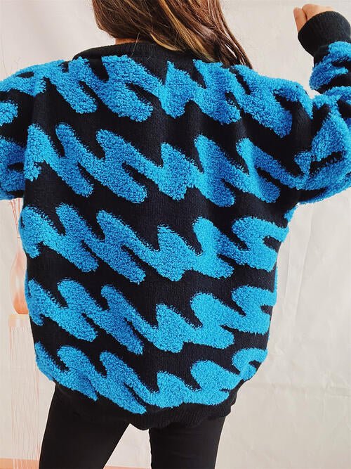 KRE Prime Women Ribbed Striped Dropped Shoulder Sweater - KRE Prime