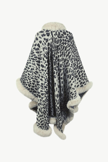 Leopard Open Front Poncho - KRE Prime Deals