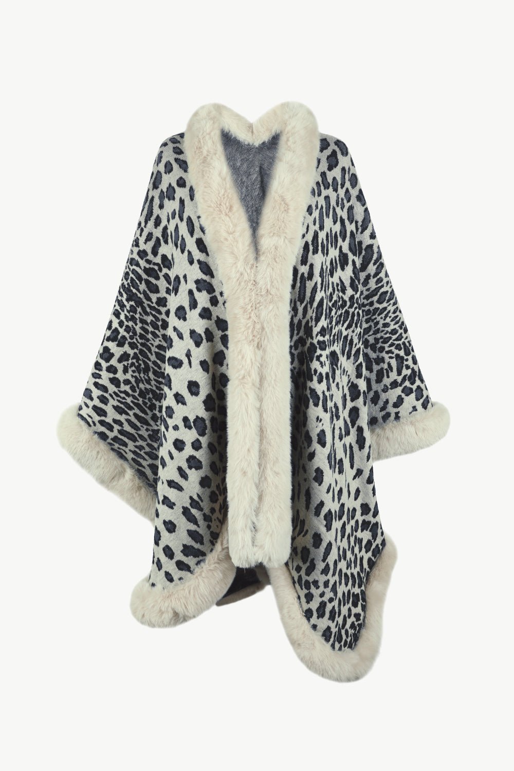 Leopard Open Front Poncho - KRE Prime Deals