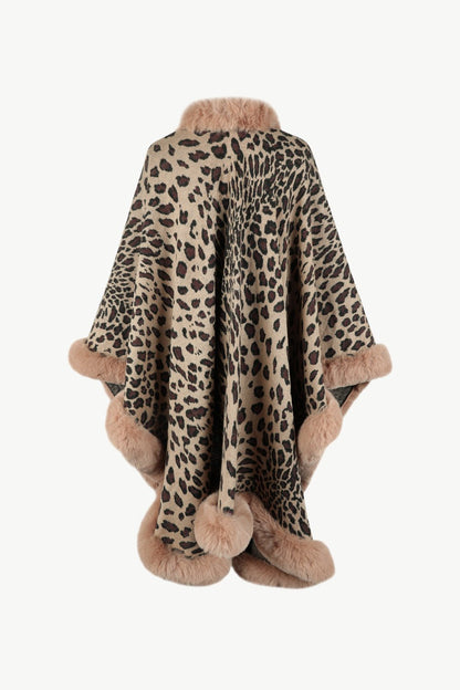 Leopard Open Front Poncho - KRE Prime Deals