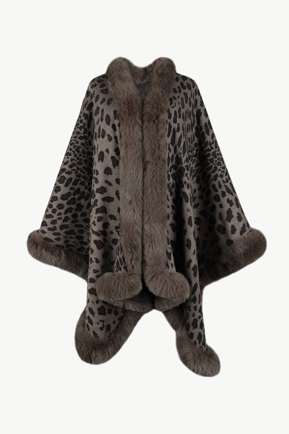 Leopard Open Front Poncho - KRE Prime Deals