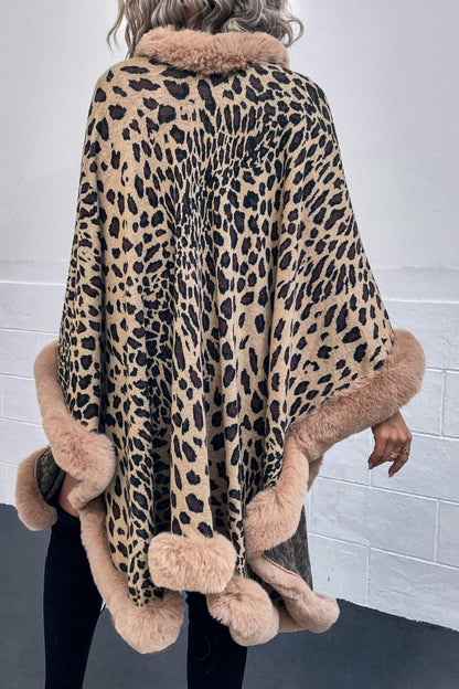 Leopard Open Front Poncho - KRE Prime Deals