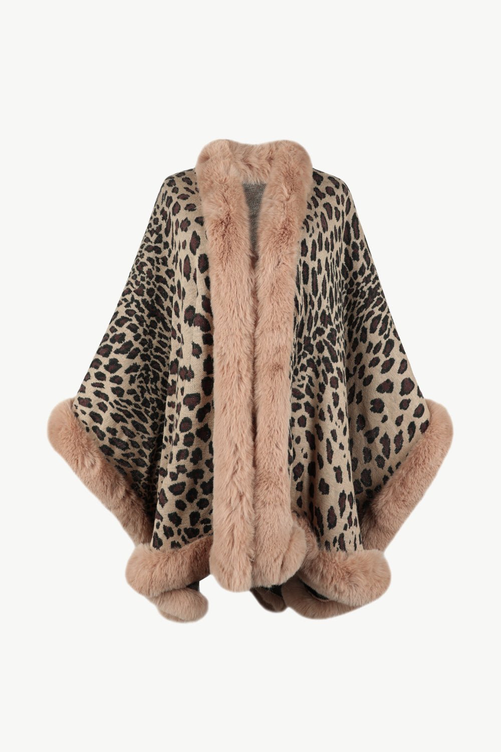Leopard Open Front Poncho - KRE Prime Deals