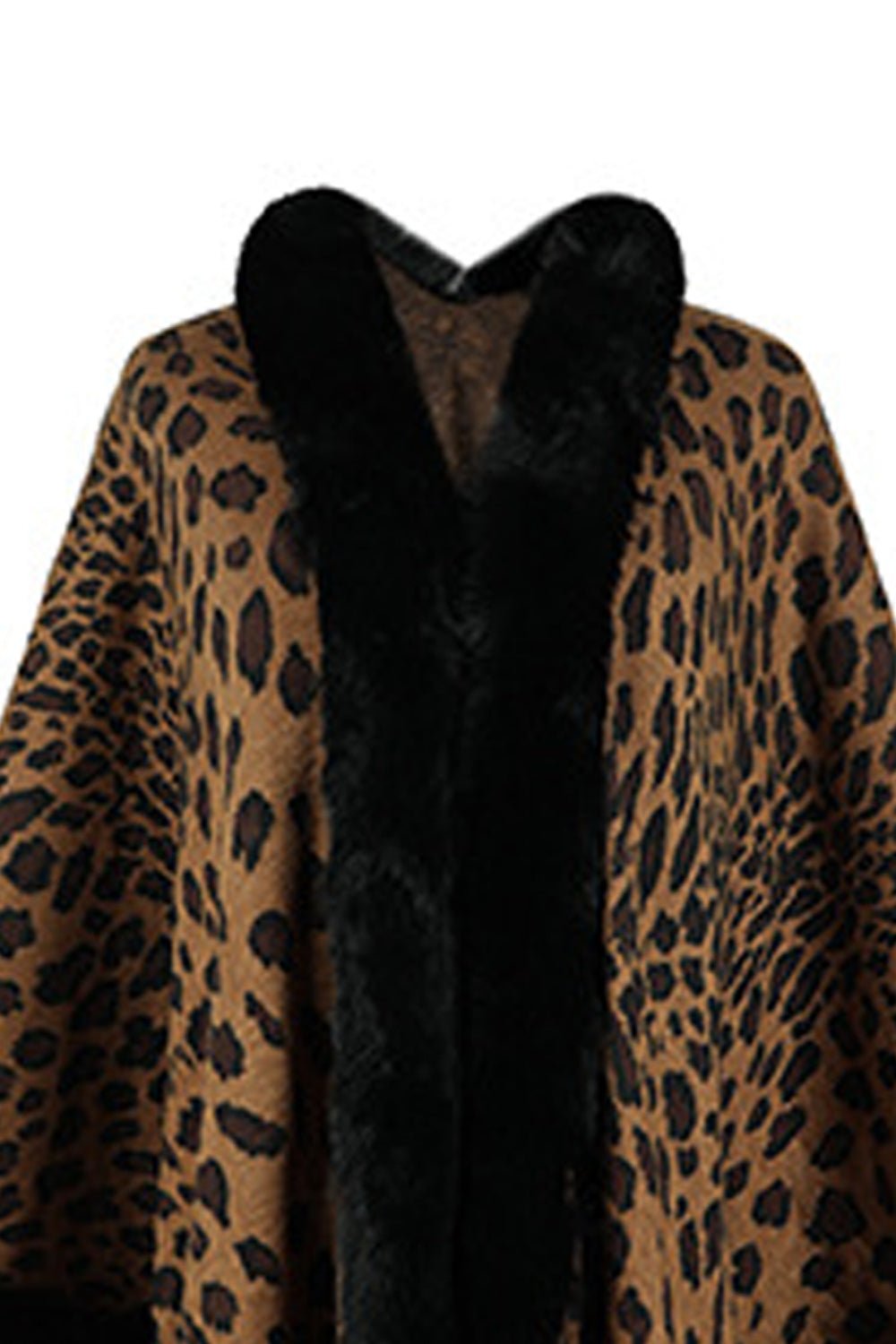 Leopard Open Front Poncho - KRE Prime Deals