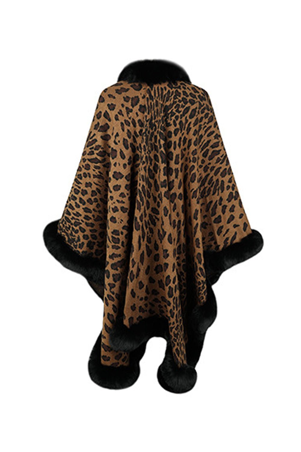 Leopard Open Front Poncho - KRE Prime Deals
