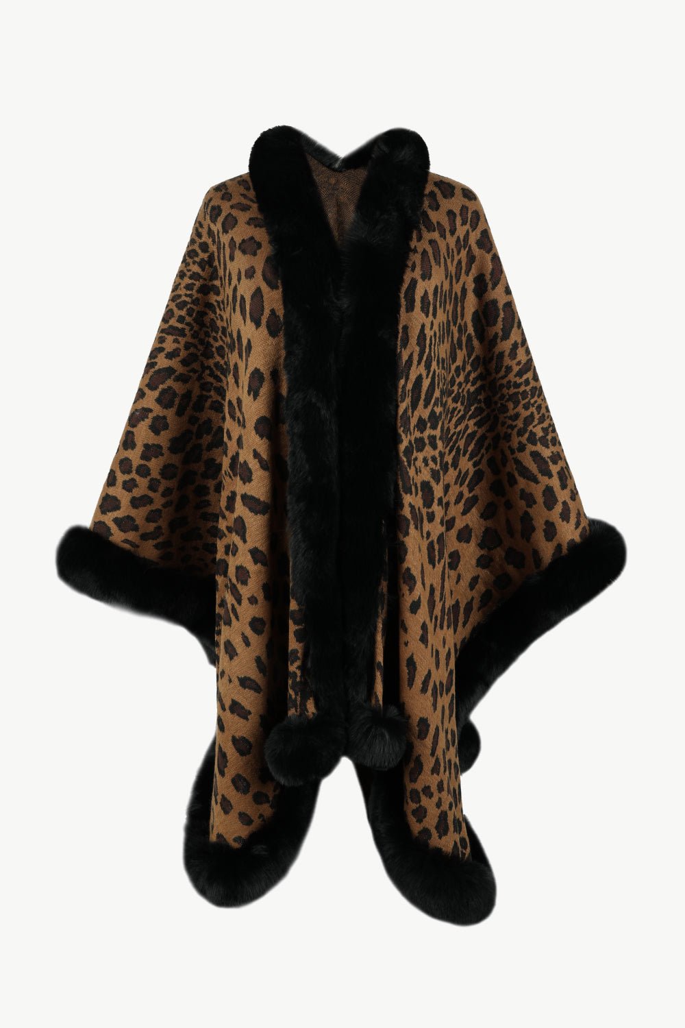 Leopard Open Front Poncho - KRE Prime Deals