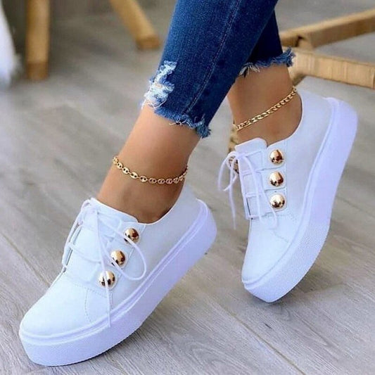Light Breathable Casual Female Flat Shoes Black/White/Gold/Rose Gold - KRE Prime Deals